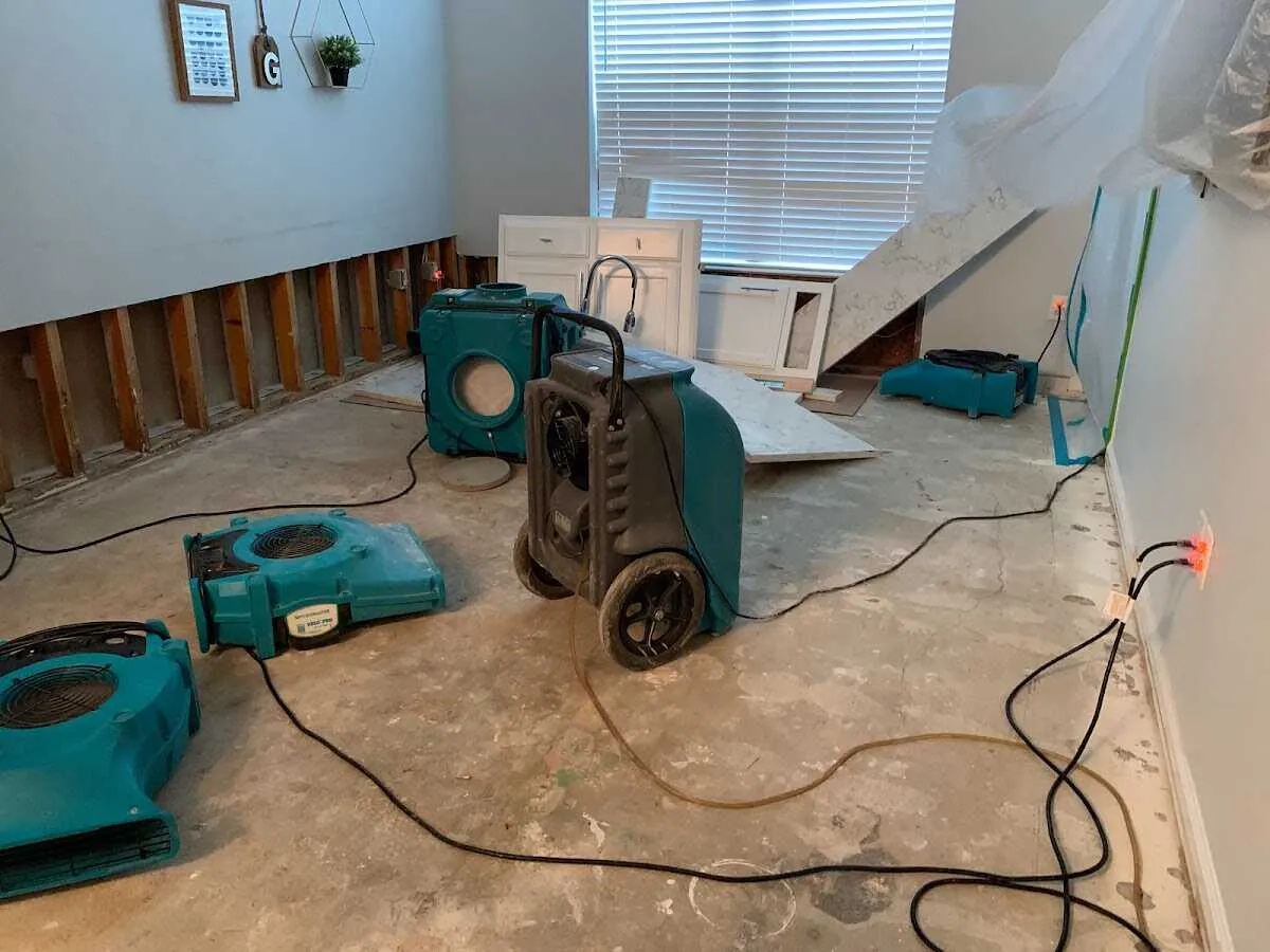 Dehumidifier in flood-cut room for Water Extraction & Removal in Hastings-on-Hudson